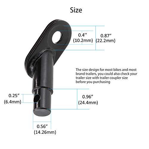Biange Biange Bike Trailer Hitch Connector, Cycling Adapter Accessories (2 Pack, Black)