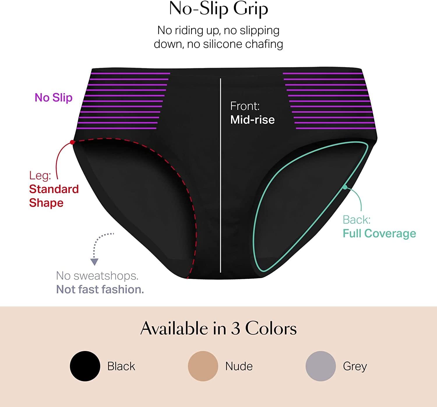 EBY EBY Womens Seamless Underwear Brief: No Show Underwear for Women Seamless Panty for Women, No Show Panties, Black, 3X