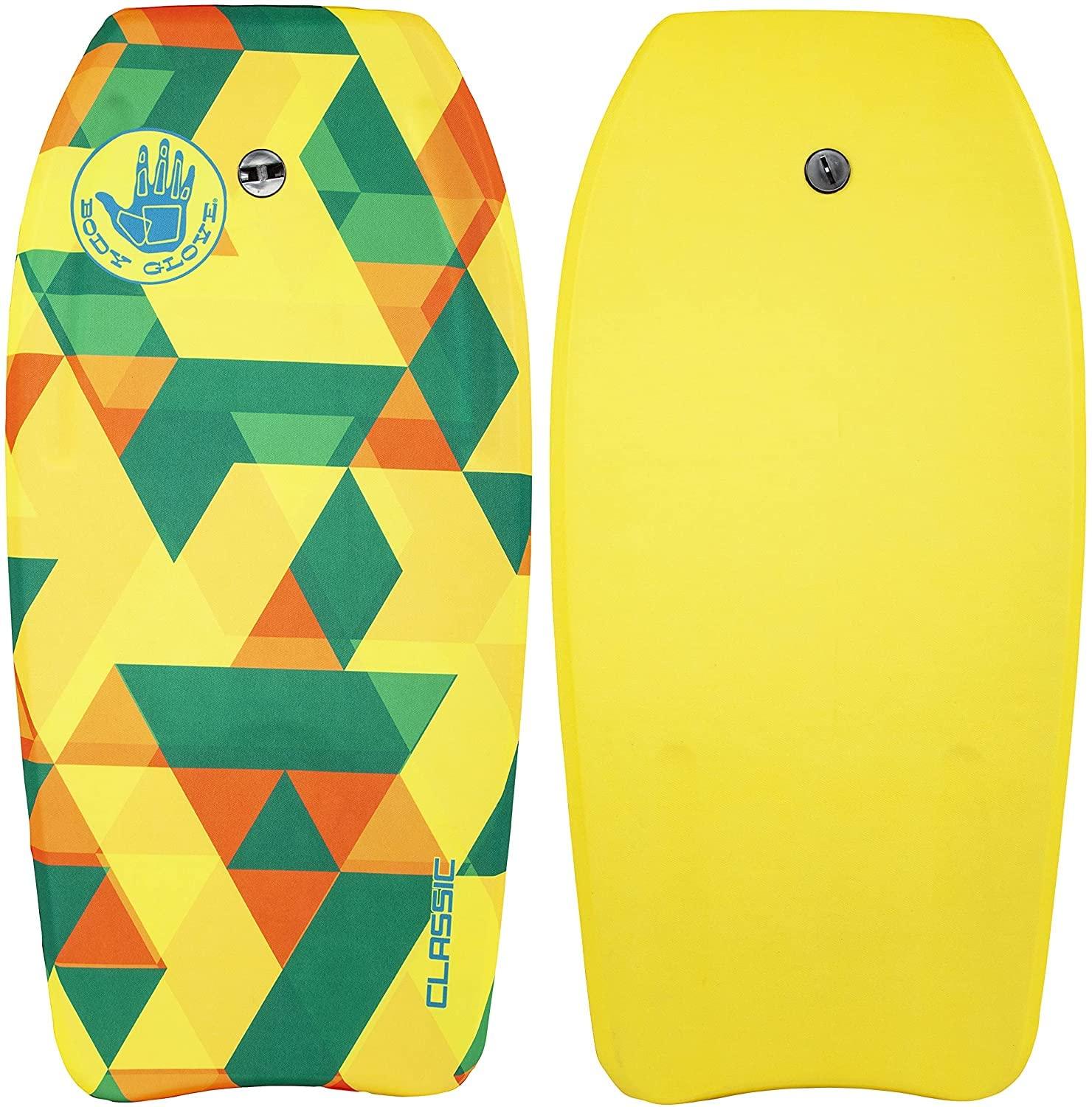 Body Glove Classic 33 Inch Bodyboard (Geometric) - EPS Core, HDPE Slick, Crescent Tail, Graphic Slick, Includes Leash for Men, Women, Kids - Durable, Surfing Waves Ocean Summer Fun Beach Water Body Board