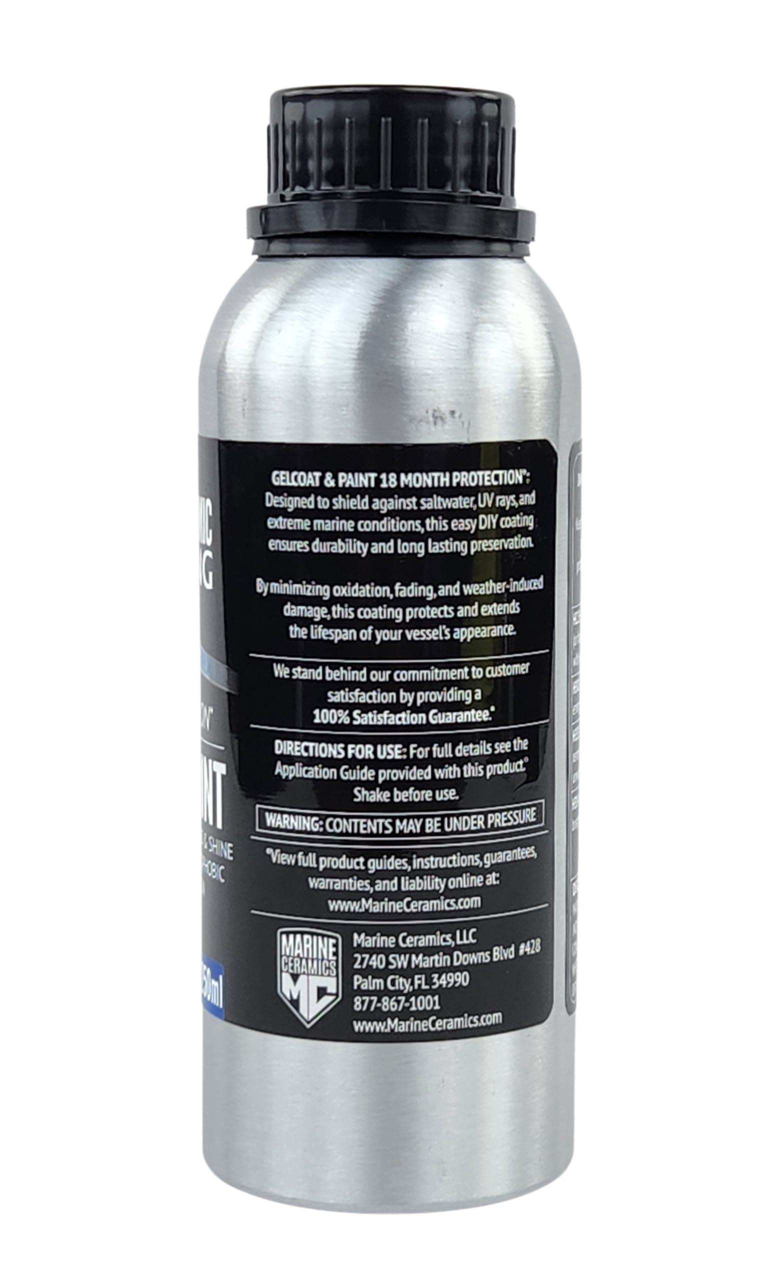 Marine Ceramics Marine Ceramics - Professional Gelcoat & Paint Ceramic Coating (250ml) / 18-Month Superior Protection / 2x Thicker, Quick & Easy 1 Coat Application/High Gloss, UV & Salt Defense