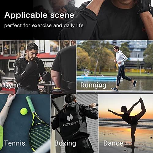 HOTSUIT HOTSUIT Men Sauna Suit Sweat Suits Durable Gym Exercise Workout Jacket, Black, 5XL
