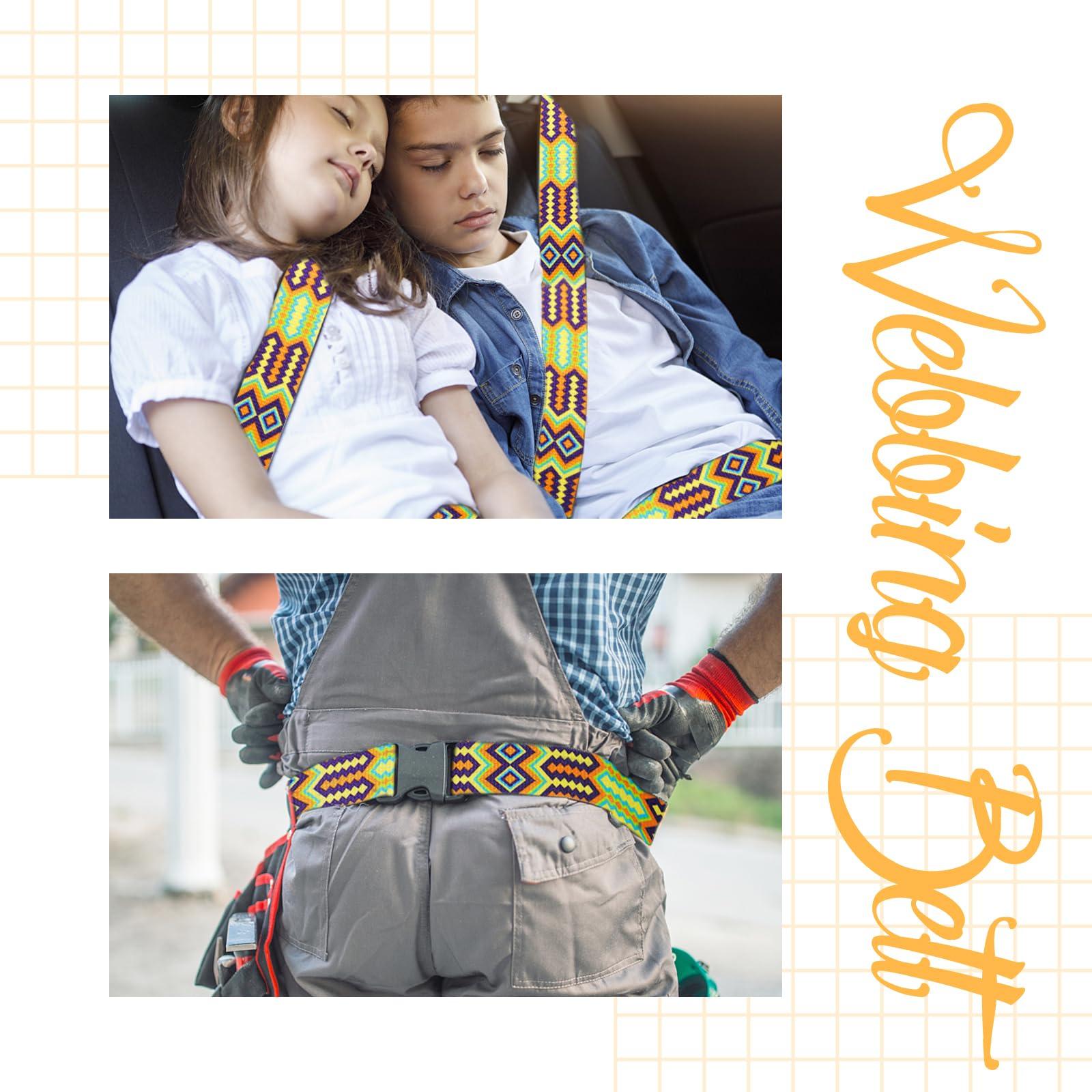 Grosun Grosun 1.5 inch Patterned Nylon Webbing Belt Webbing Straps Purse Straps Backpack Straps Nylon Belt for Seatbelt, Bags, Backpacks, Luggage (MM, 3.3 Yards)