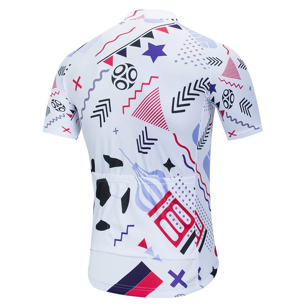 Uriah Uriah Men's Cycling Jersey Short Sleeve Sweat Wicking Football White Size 5XL(CN)