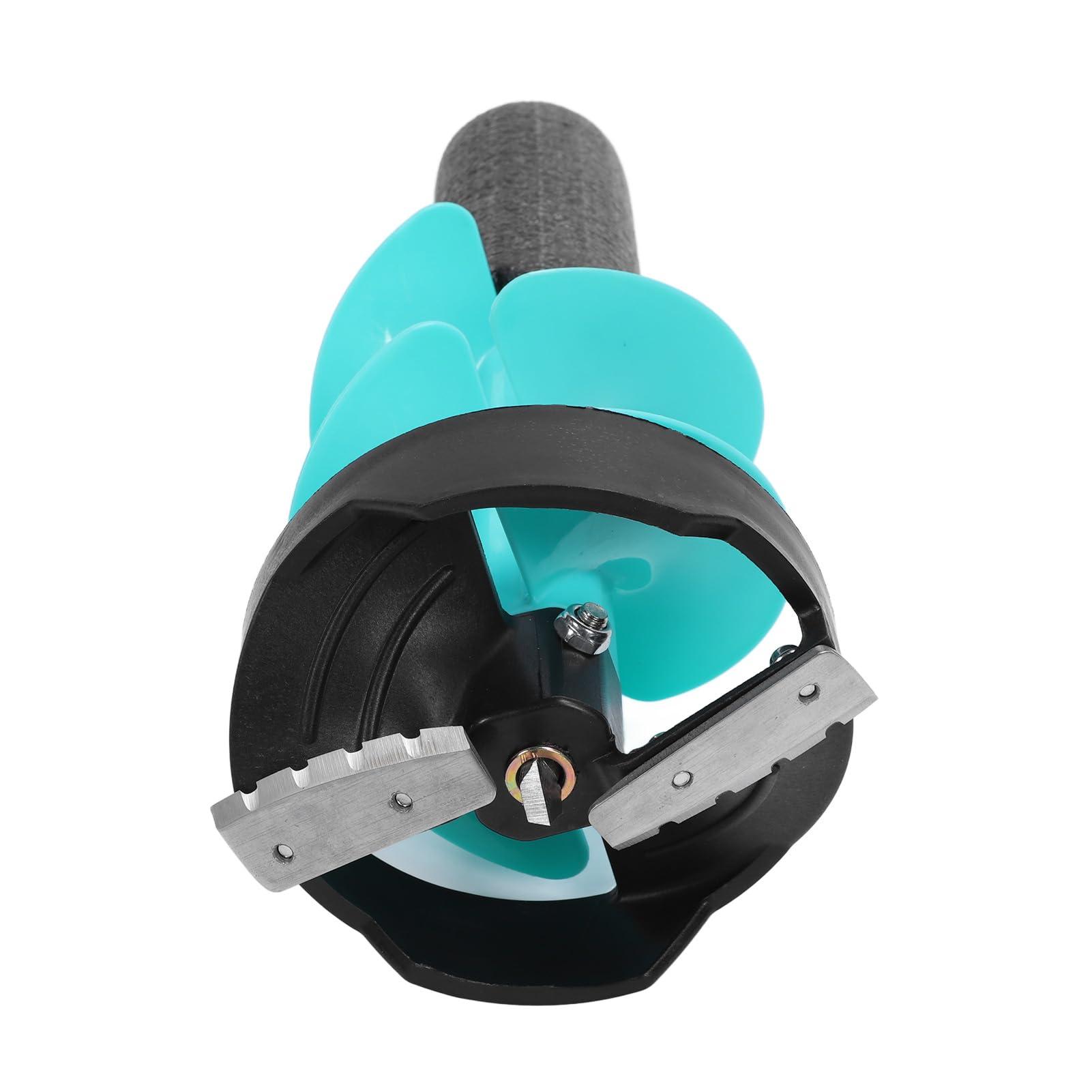 Garosa Power Head Ice Auger 6 Inch Diameter Manual Hand Drill for Ice Fishing - 17.7 Inch Long Nylon Auger Bit with Positioner for Ice Drilling Burrowing