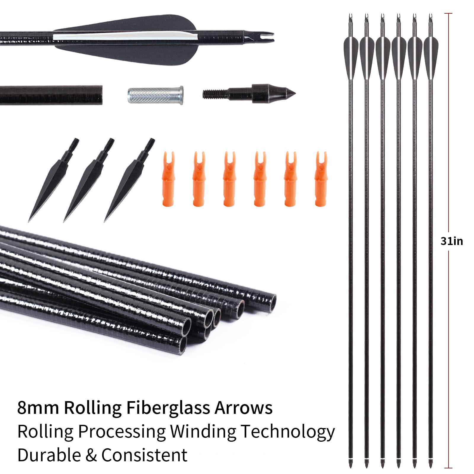 SOPOGER SOPOGER Recurve Bow and Arrow Set - Archery Takedown Recurve Bow Set for Adult Beginners Target Practice 30lbs 40lbs Right Handed Longbow Outdoor Backyard Hunting Shooting Training Kit (30lbs)