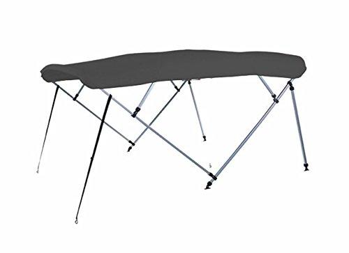 STOPBYUS STOPBYUS 7.6 oz Charcoal Grey 4 Bow Square Tube Boat Bimini TOP Without Running Light Cutout Sunshade Compatible for NIVI ELETE 19 2008-2009