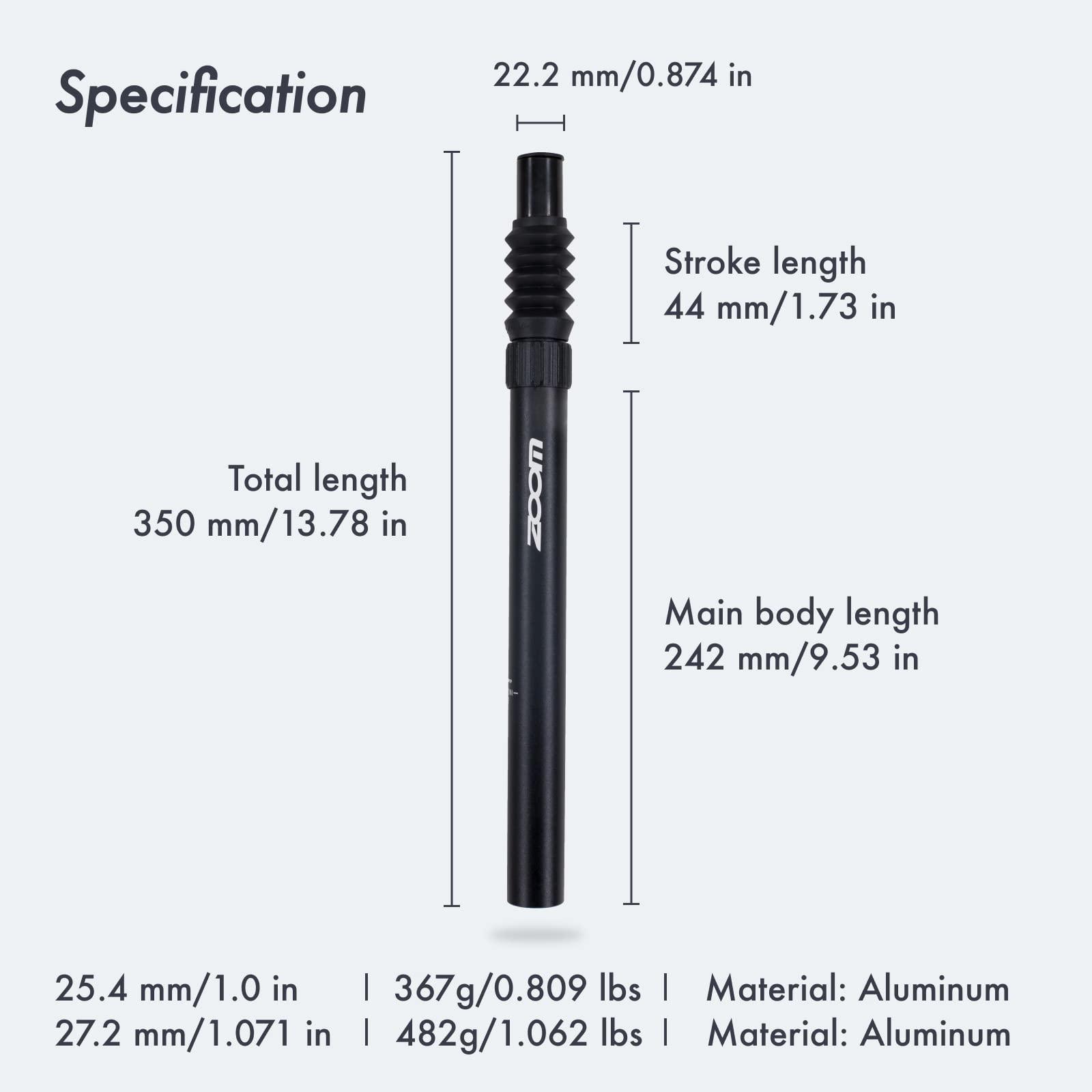 DJC Components DJC Suspension Seatpost Straight Pillar Headless Bike Seat Post Shock Absorber for City Bike MTB 25.4 27.2 28.6 30.4 30.9 31.6mm(30.4mm Black)