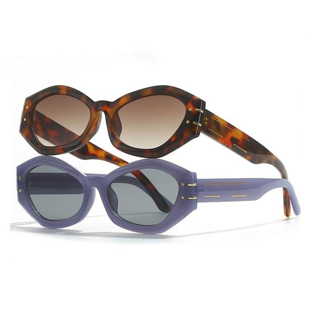 HPIRME HPIRME Small Frame Polygonal Sunglasses UV400 Eyewear Driver Casual Anti-ultraviolet Sun Glasses for Adult Women Men,C1,one size