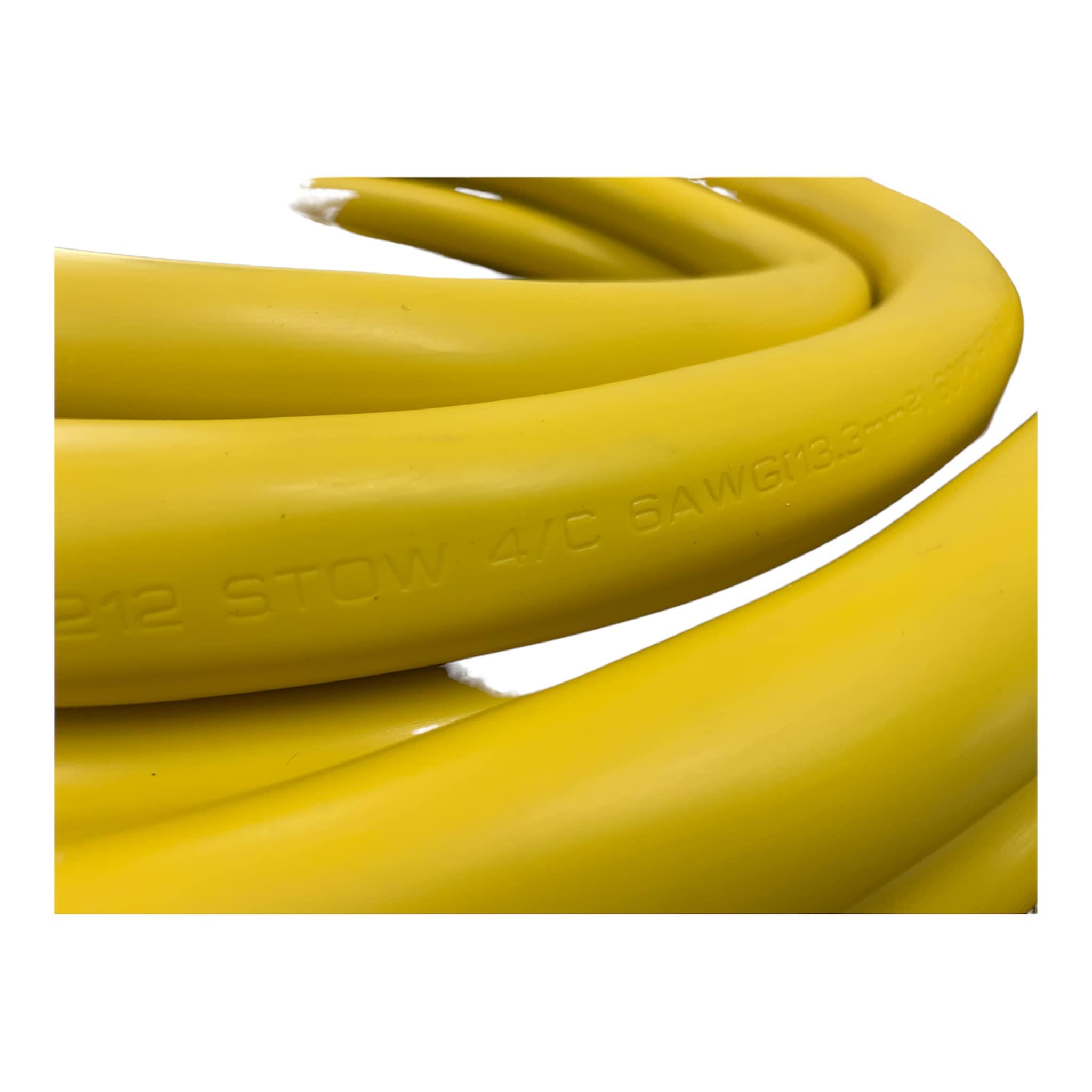 Amp Up Amp Up Marine & RV Cords 125/250 Volt 50 amp Marine Shore Power Boat Cord, Yellow, 100 ft, 6 Gauge, 4 Conductors, ETL Listed #6/4 Stow Cable - 21510
