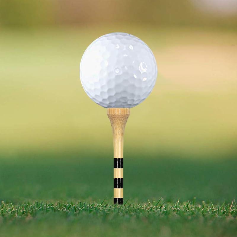 Zivisk Zivisk Wooden Golf Tees 3-1/4 inch 100 Count, 3.25\" Long Golf Wood Bamboo Tees(Natural Color,83mm)