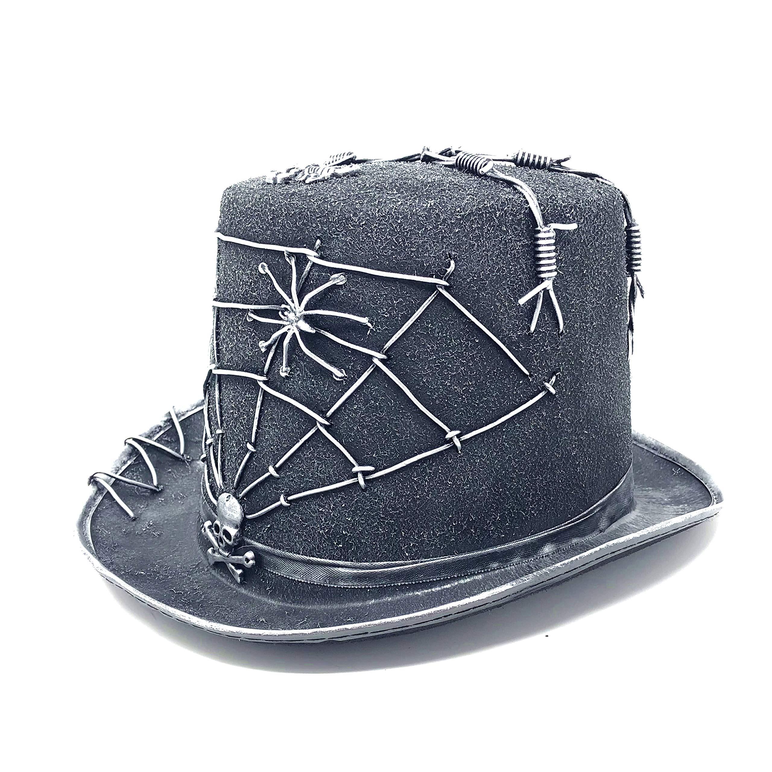 STORM BUY Steampunk mad Hatter Mad Scientist Top Hat for Women Halloween Costume Cosplay Party (Spider Silver)