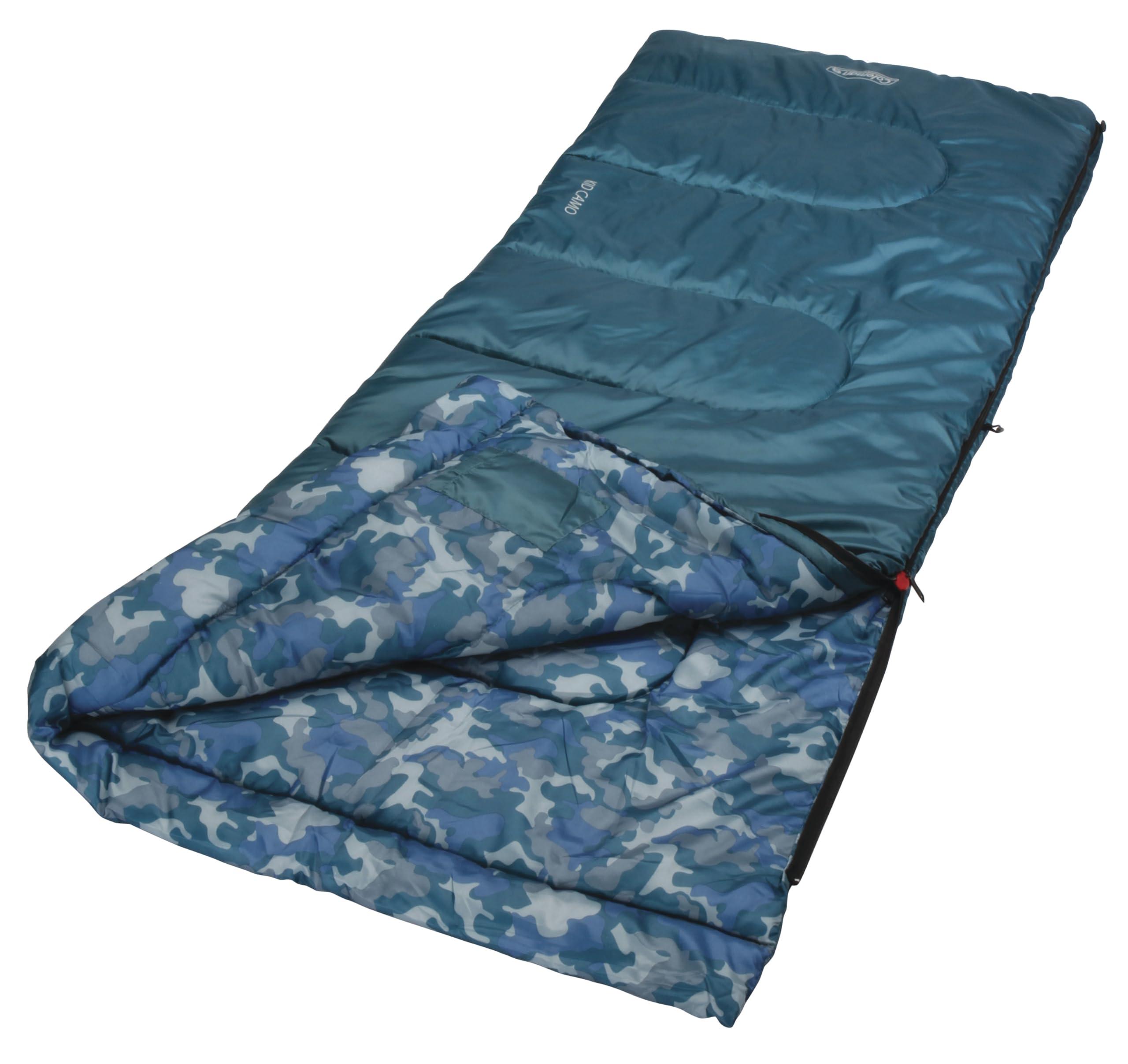 Coleman Coleman Kids 45F Sleeping Bag, Comfortable Youth Sleeping Bag for Sleepovers & Camping, Fits Children up to 5ft 5in Tall, Lightweight and Warm Sleeping Bag for Indoor/Outdoor Use, Machine Washable