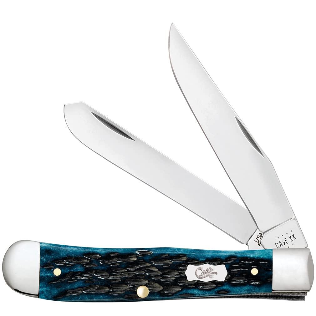 Case Case Cutlery CA51850: Trapper Med Blue Peach Seed