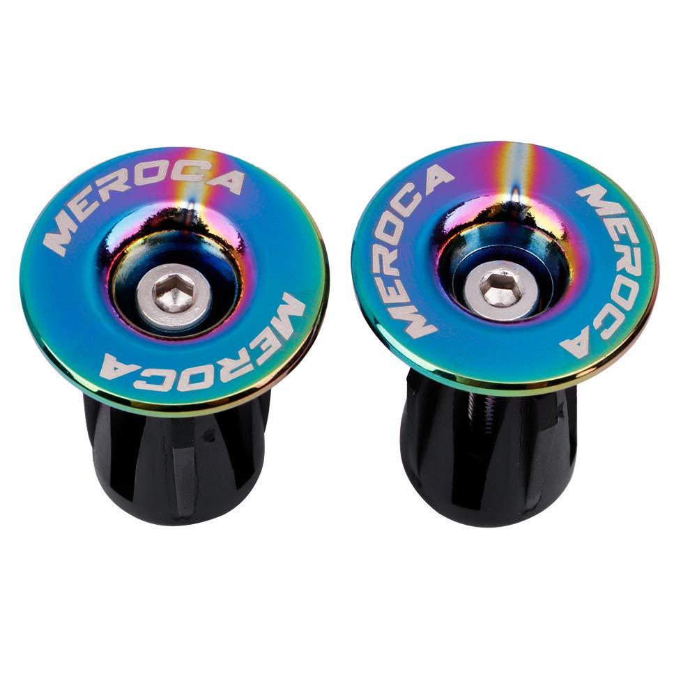 Zsling 1 Pair Aluminum Bike Handlebar End Plugs, Expanding Locking Bar End Caps for Road Bike Mountain Bike MTB BMX Fixie, Bar End for Handlebar Grip (Purple)
