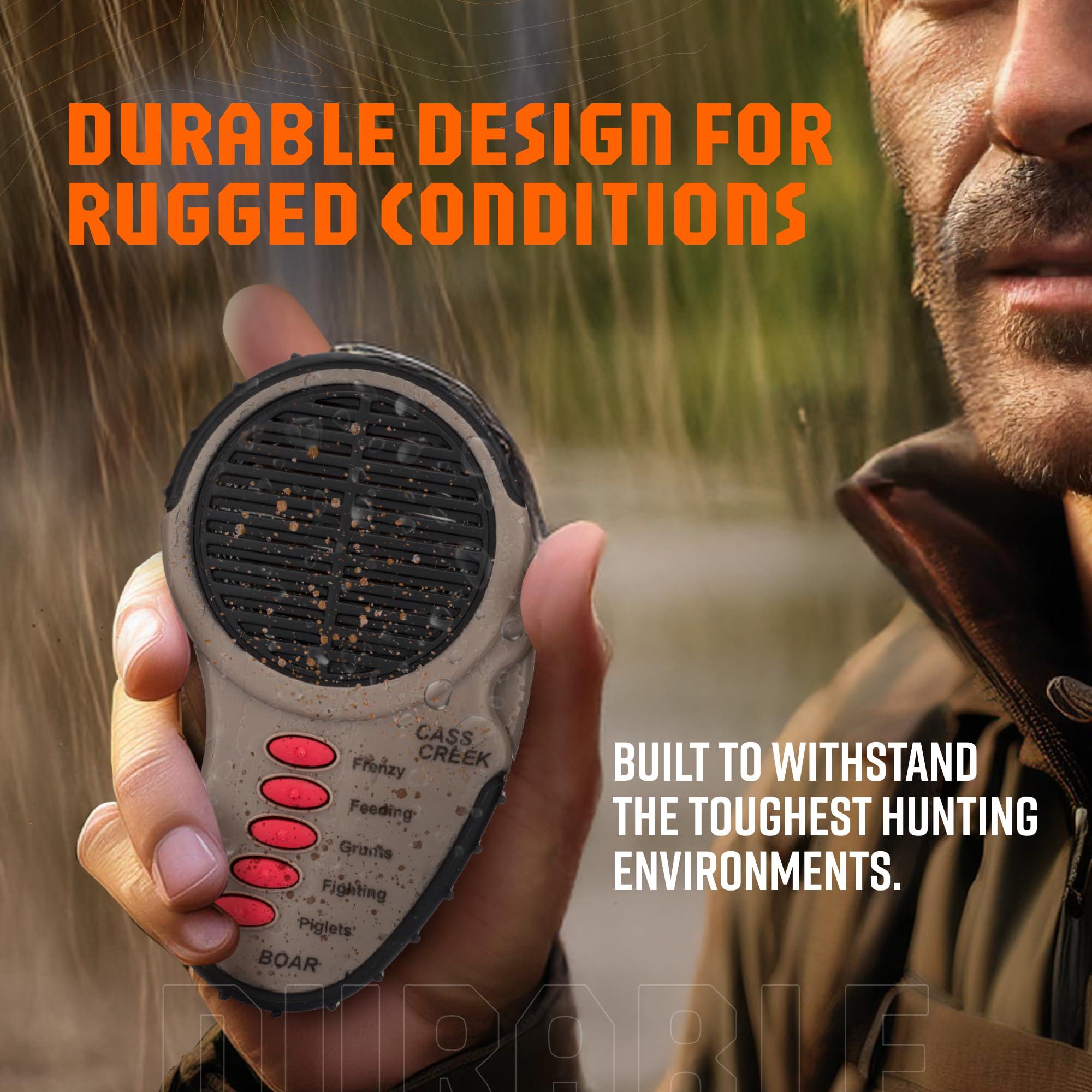 Cass Creek Cass Creek Ergo Boar Call Handheld Electronic Game Call, CC034, Compact Design, 5 Calls In 1, Expert Calls for Everyone