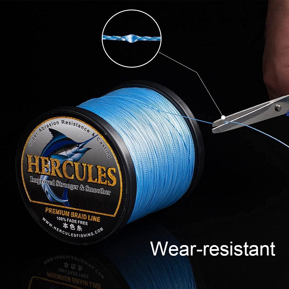 HERCULES HERCULES Braided Fishing Line, Not Fade, 109 Yards PE Lines, 4 Strands Multifilament Fish Line, 50lb Test for Saltwater and Freshwater, Abrasion Resistant, Orange, 50lb, 100m