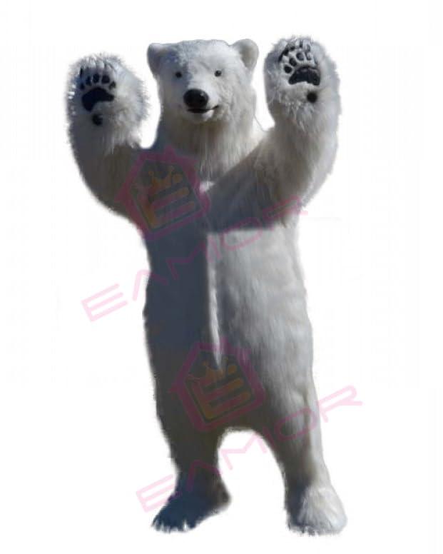Eamior Eamior Happy Realistic Polar Bear Mascot Costume for Adults Men & Women with Built-in Fan Inside the Head
