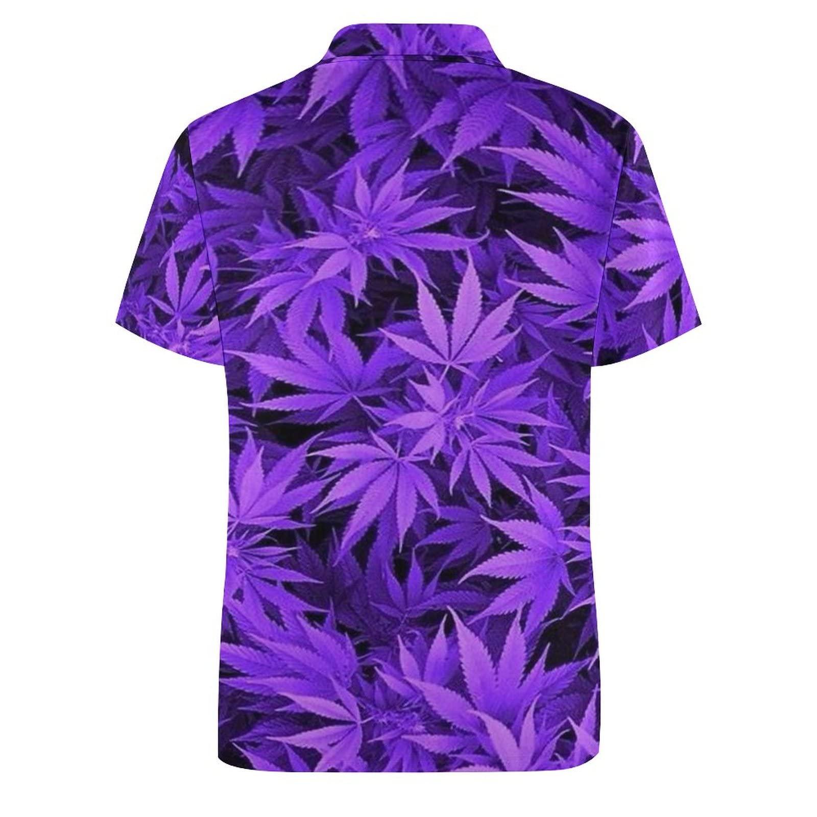 BAIKUTOUAN BAIKUTOUAN Purple Pot Leaf Men's Polo-Shirts Short Sleeve Golf Tees Outdoor Sport Tennis Tops XL
