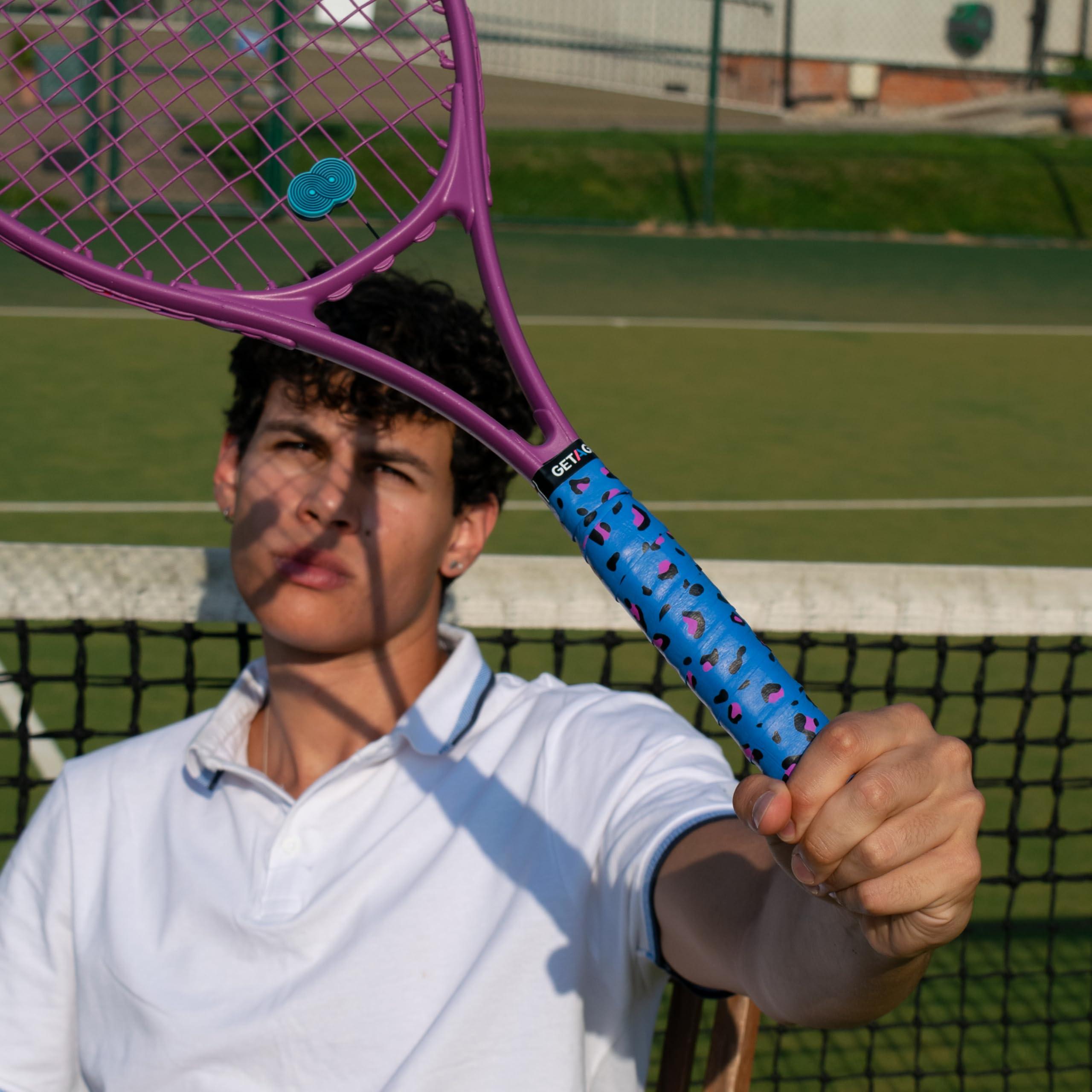 Get A Grip Get A Grip - Custom Tennis Racket Grip Tape - Anti-Slip/Quick-Drying Tennis Overgrips - Precut Badminton Racket Grip with Finishing Tape (Find Your Flair Pack, 3 Grips (15% Discount))