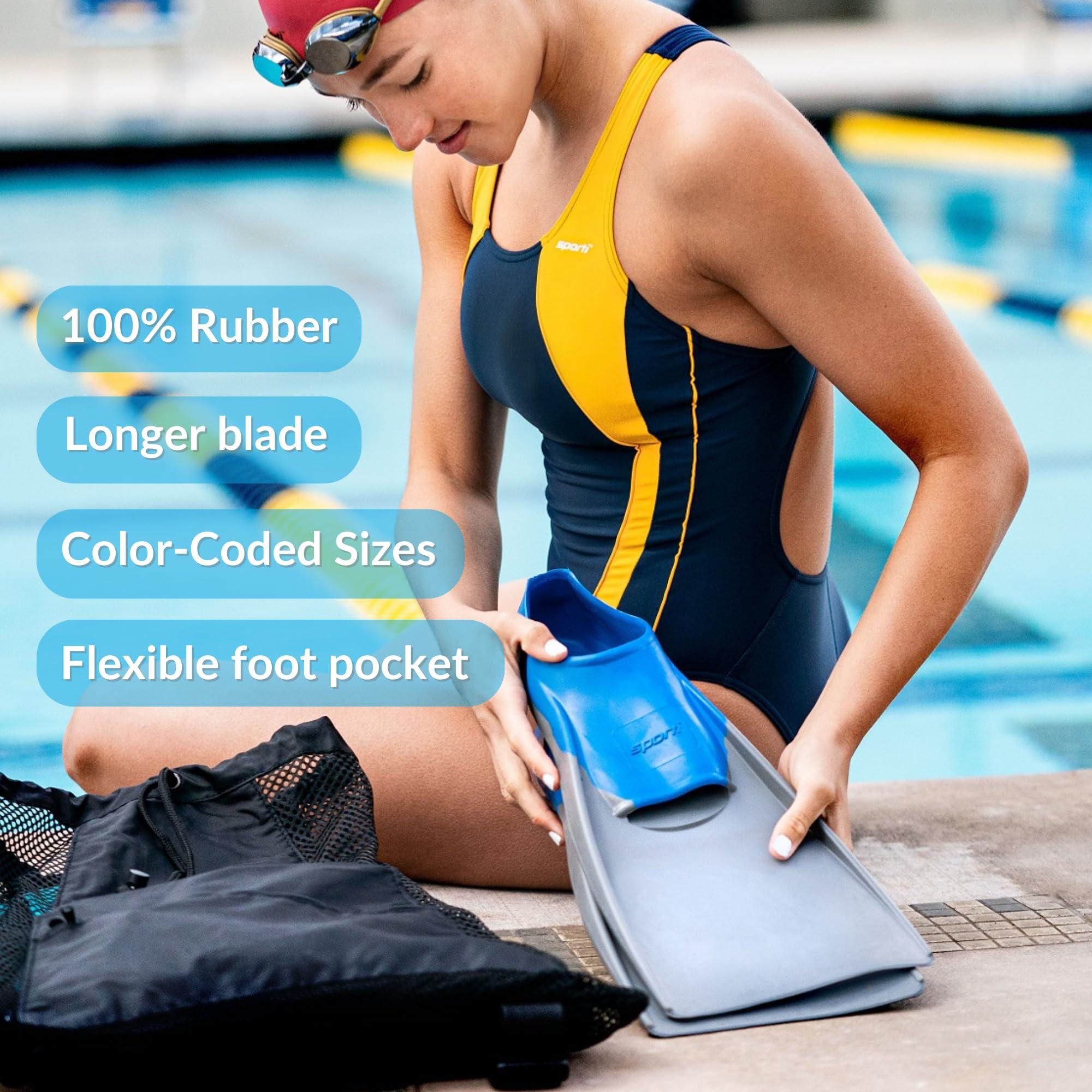 Sporti Sporti Essential Floating Swim Fins (Color) - Little Kid 1-2 (OrangeBlue)