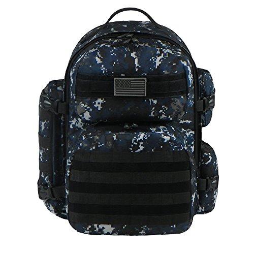 East West U.S.A East West U.S.A RTC515 Tactical Molle Sport Military Assault Expandable Trekking Bag, Navy Camo