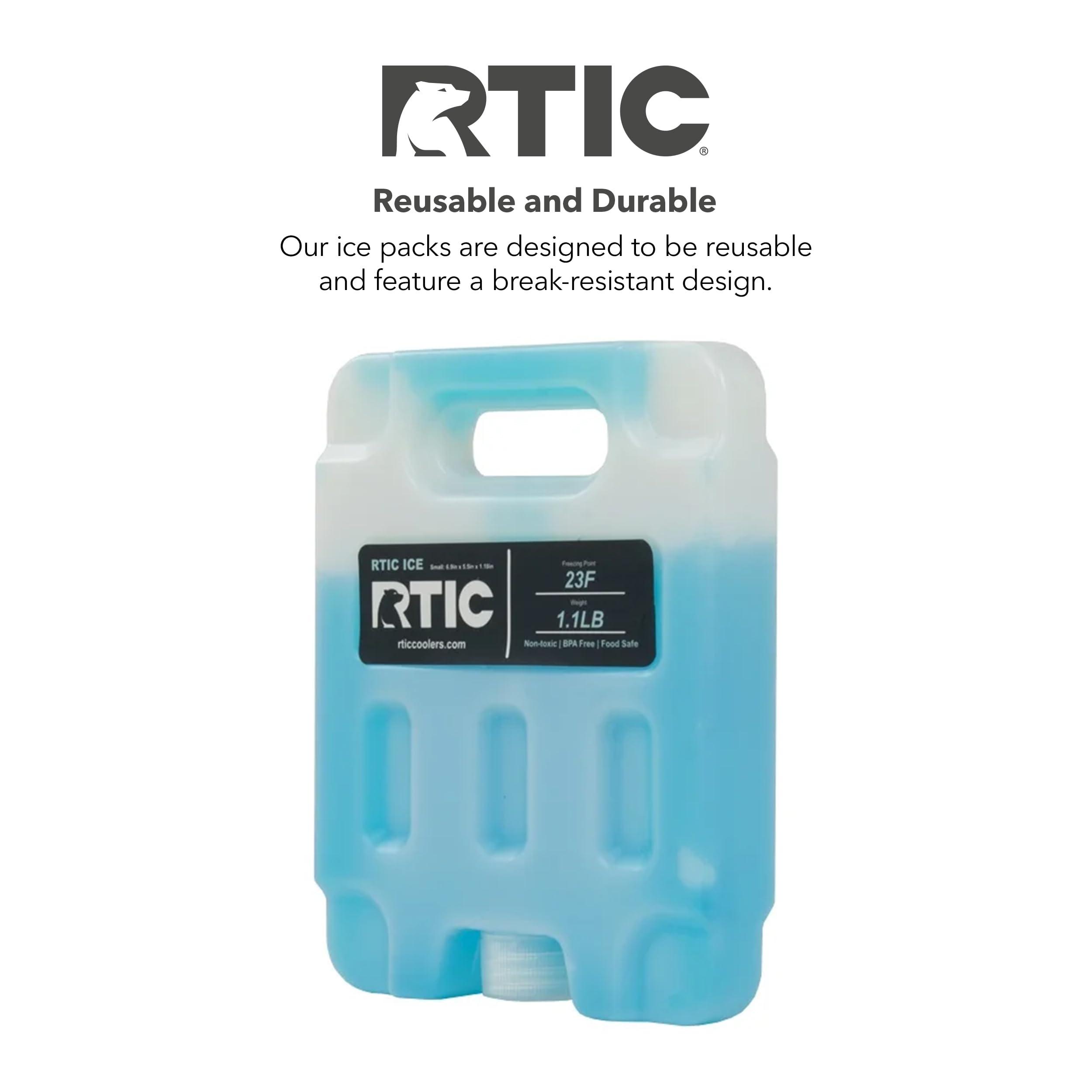 RTIC RTIC Refreezable Reusable Cooler Ice Packs Cold Ice Chest Pack Long-Lasting with Break-Resistant Design, for Food and Drink, Perfect for Travel and Storage, Small (2 Pack)