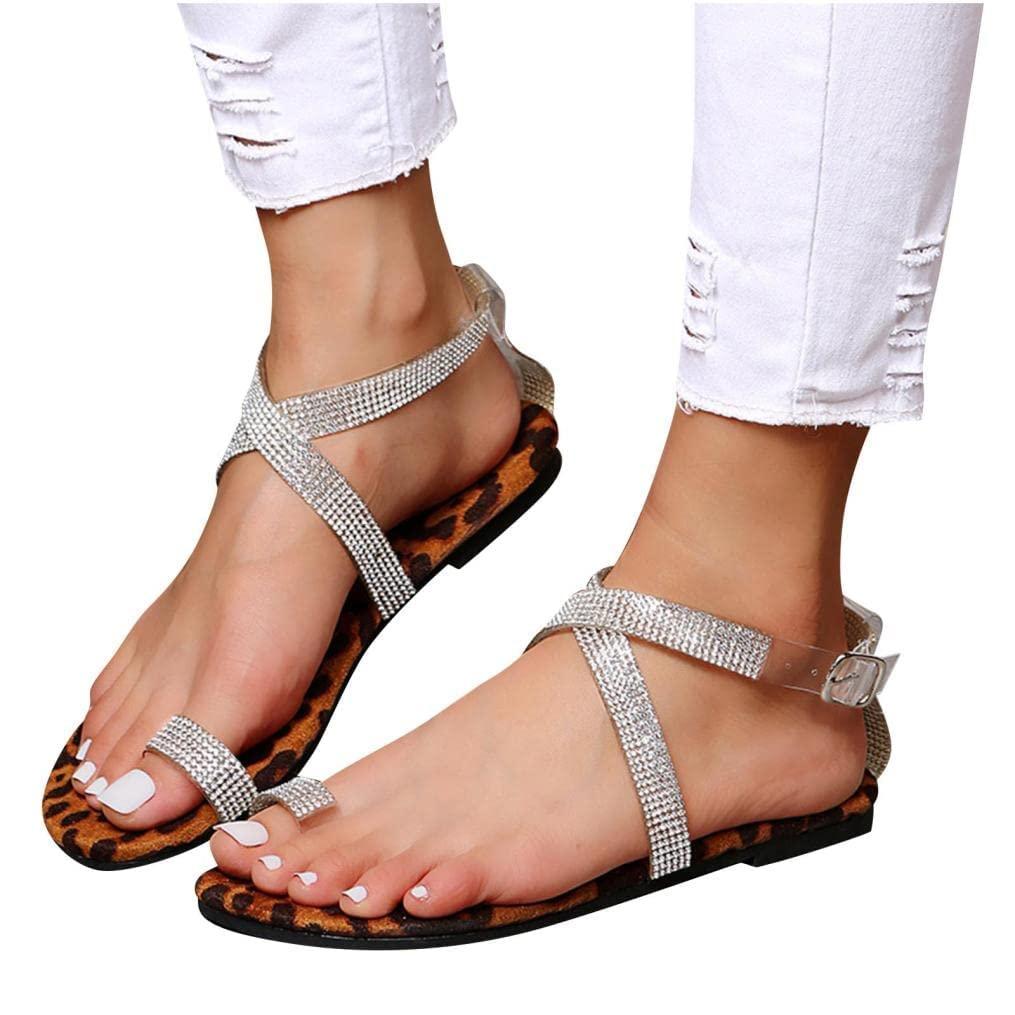 ZBYY ZBYY Sandals for Women Flat,Summer Clip Toe Flip Flops Boho Casual Flat Slippers Beach Dressy Shoes Travel Slipper