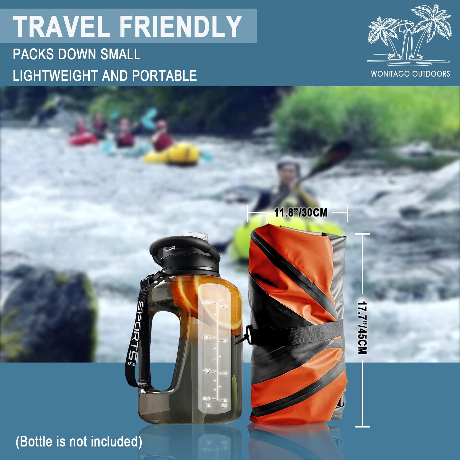 WONITAGO WONITAGO TPU Packraft Portable and Lightweight with Soft Seat, Inflatable Travel Kayaks for Flat Water Rafting/Bicycle Drifting/Litewater Dinghy, 255cm, Orange/Green