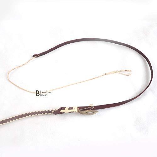 LB\'S WHIP Stockwhip 05 Foot 16 Plaits Kangaroo Hide Leather Equestrian Australian Stock Whip with Leather Belly & Leather Bolster Inside