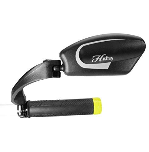 Hafny Hafny Handlebar Bike Mirror, Stainless Steel Mirror, Safe Rearview Mirror,HF-MR080 (Black Left Side)