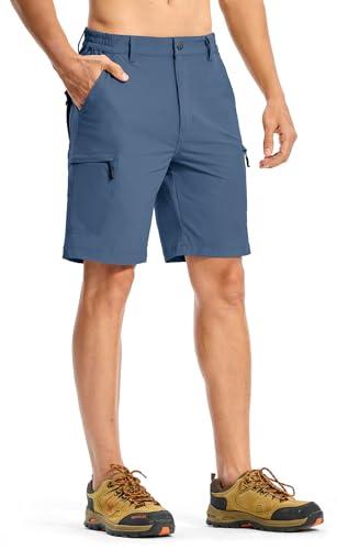 Rdruko Rdruko Men's Hiking Cargo Shorts 9" Quick Dry Lightweight Travel Work Casual Shorts with Zipper Pockets Pockets(Denim Blue, US 40)