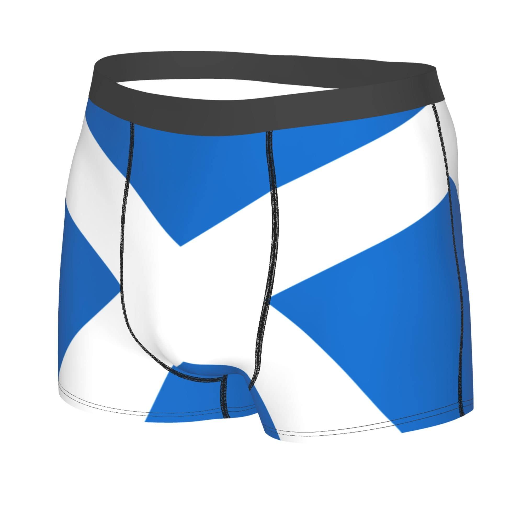 MOCSONE Scottish flag Mens Boxer Briefs Underwear Breathable Stretch Boxer Trunk with Pouch for Men, Youth
