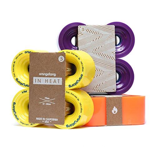 Orangatang Orangatang in Heat 75 mm 83a Downhill Longboard Skateboard Cruising Wheels (Purple, Set of 4)