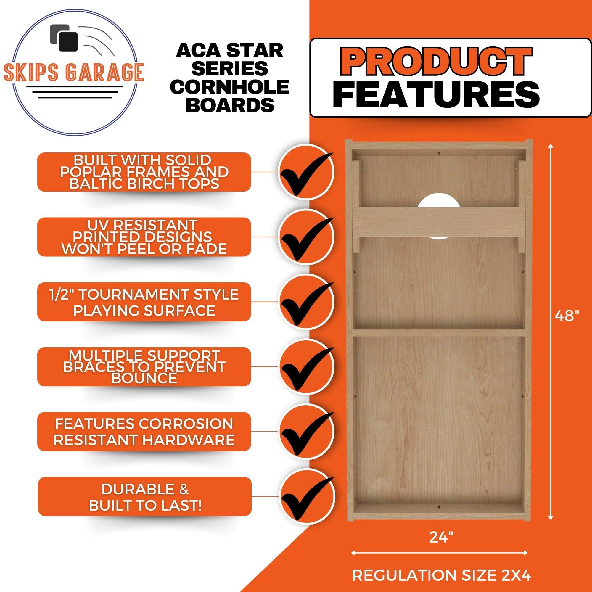Skip's Garage Skip's Garage Colorado Flag Cornhole Boards - Includes (2) Boards (Resin Bags) + (1) Case & (2) Edge Lights