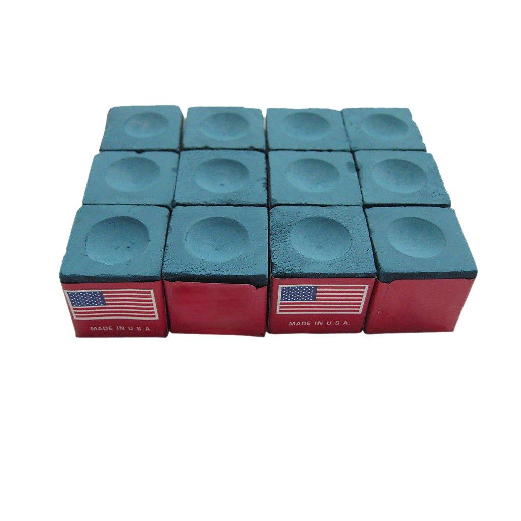 Master Master Billiard/Pool Cue Chalk Box, 12 Cubes, Blue