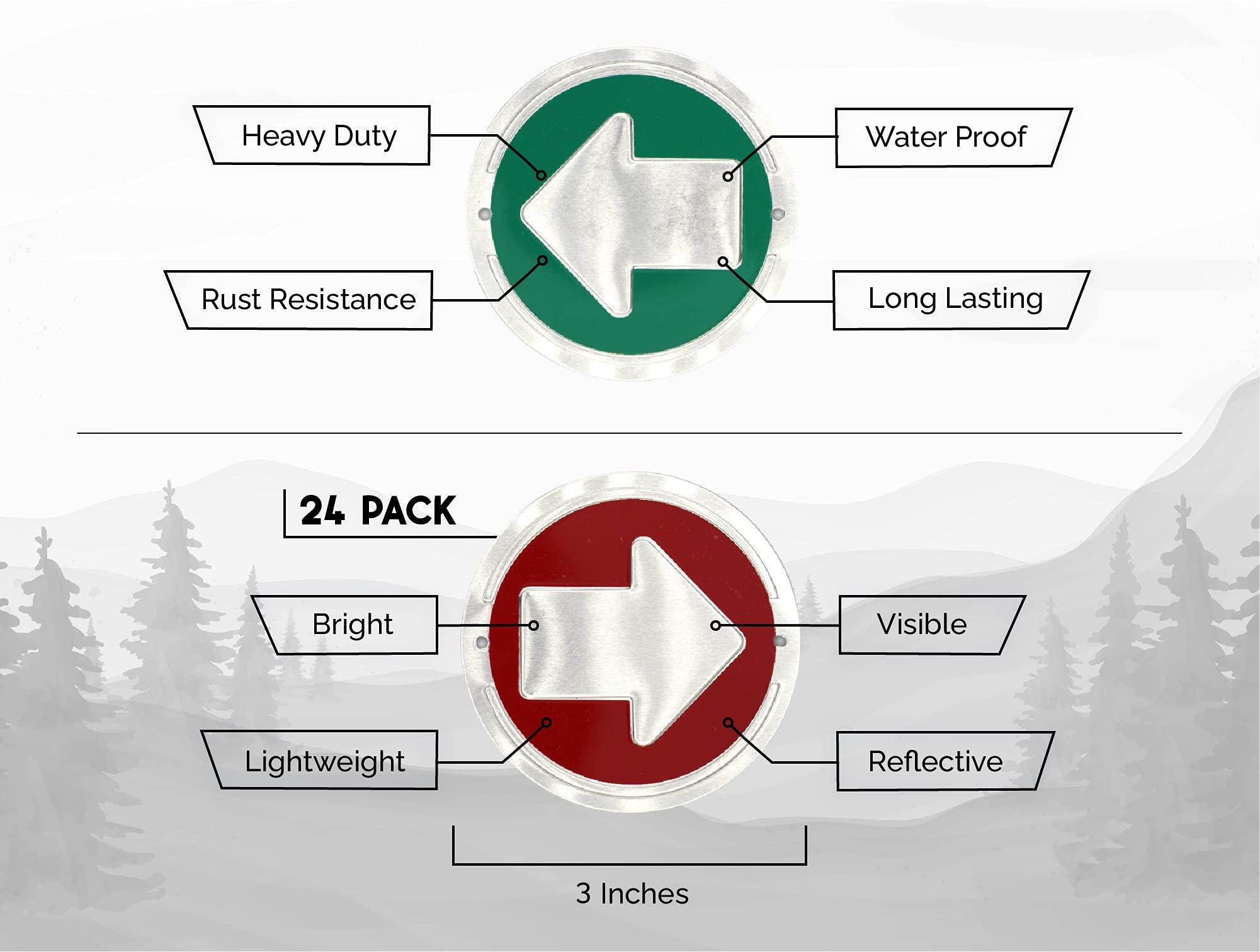 Wild Drifter Wild Drifter Trail Markers - Bright Reflective Trail Marker Pack of 24, Easy to Mount, Mark Your Trees for Hunting, Hiking, Camping, and More. (Red, 24)
