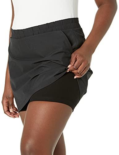tasc Performance tasc performance women's rhythm running tennis fitness skirt with compression short, medium, black
