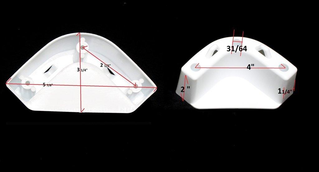 JSP Manufacturing Boat Marine Cooler Mounting Kit for Yeti Igloo Engle Coleman (Set of 4) Black or White (White)