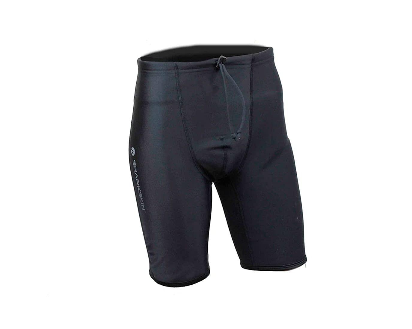 Sharkskin Sharkskin Men\'s Robust High-Waisted Chillproof Wetsuit Short Pants for Scuba Diving and Water Sports, Black, X-Large, SSCPSPBK