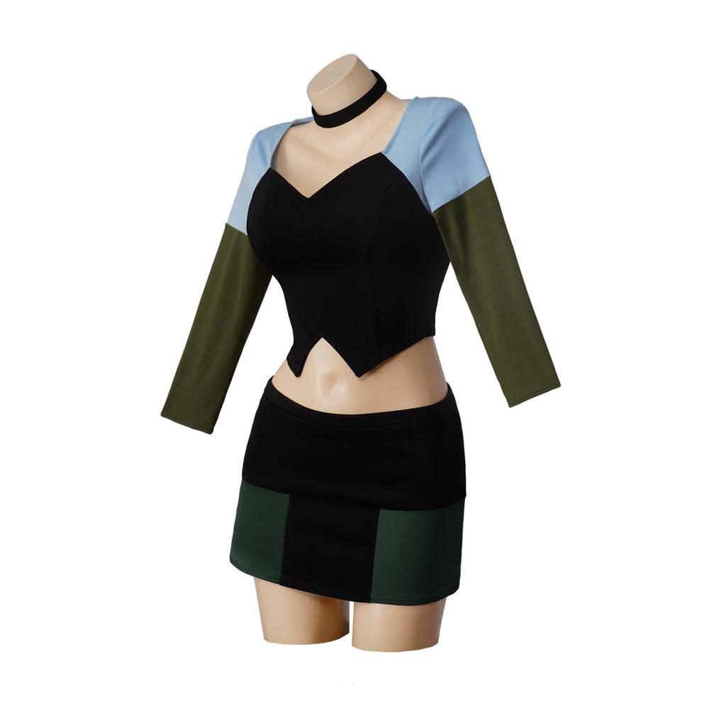 VEECOOCOS VEECOOCOS Total Drama Island Gwen Cosplay Costume Girls Crop Top and Mini Skirts Halloween Outfits-L