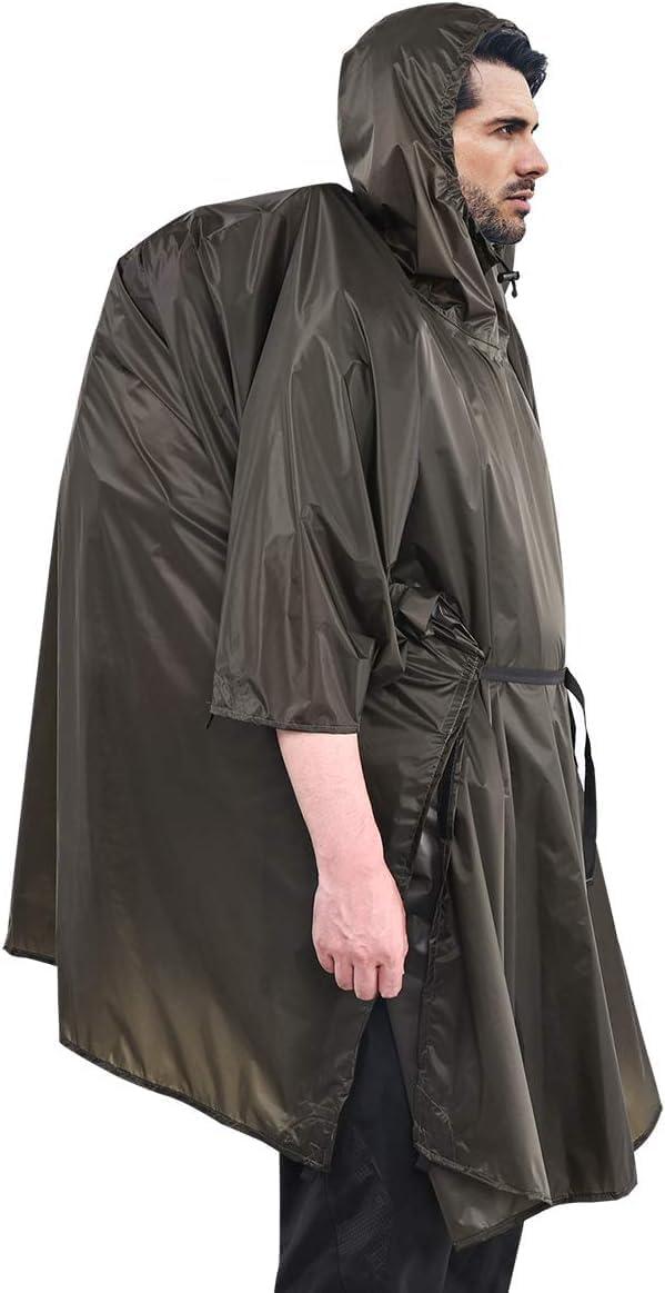 onewind onewind Backpacking Rain Poncho with Hooded, Silnylon Cycling Poncho Versatile Survival Shelter Camping Gear Rain Coat Waterproof Breathable lightweight and packable rain protection, 98 * 56inch