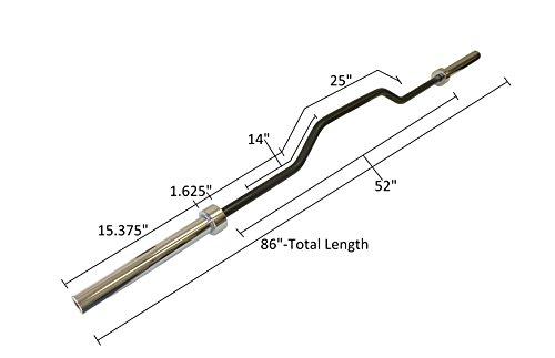 Ader Sporting Goods Ader Olympic 7' Black Cambered Bench Press Bar With Chrome Sleeve