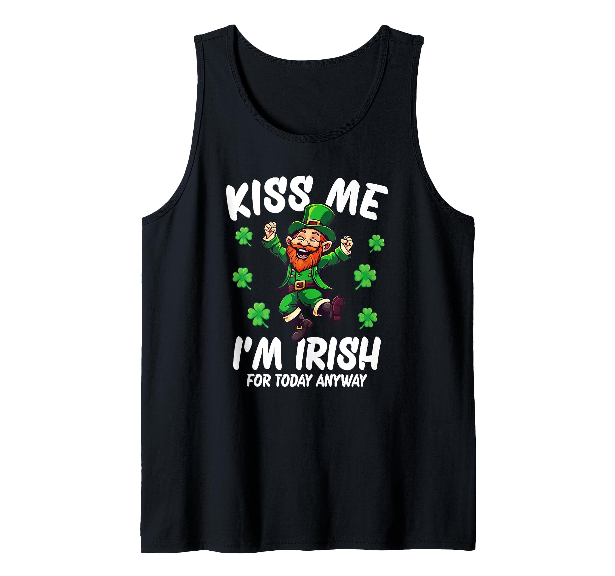 St Patricks Day Leprechaun Kiss Me Im Irish St Patricks Day Tank Top