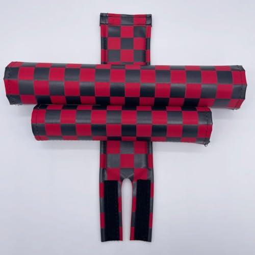 Flite Classic Checkers BMX Pad Sets by Flite Red and Yellow 1.5\" top Tube Diameter