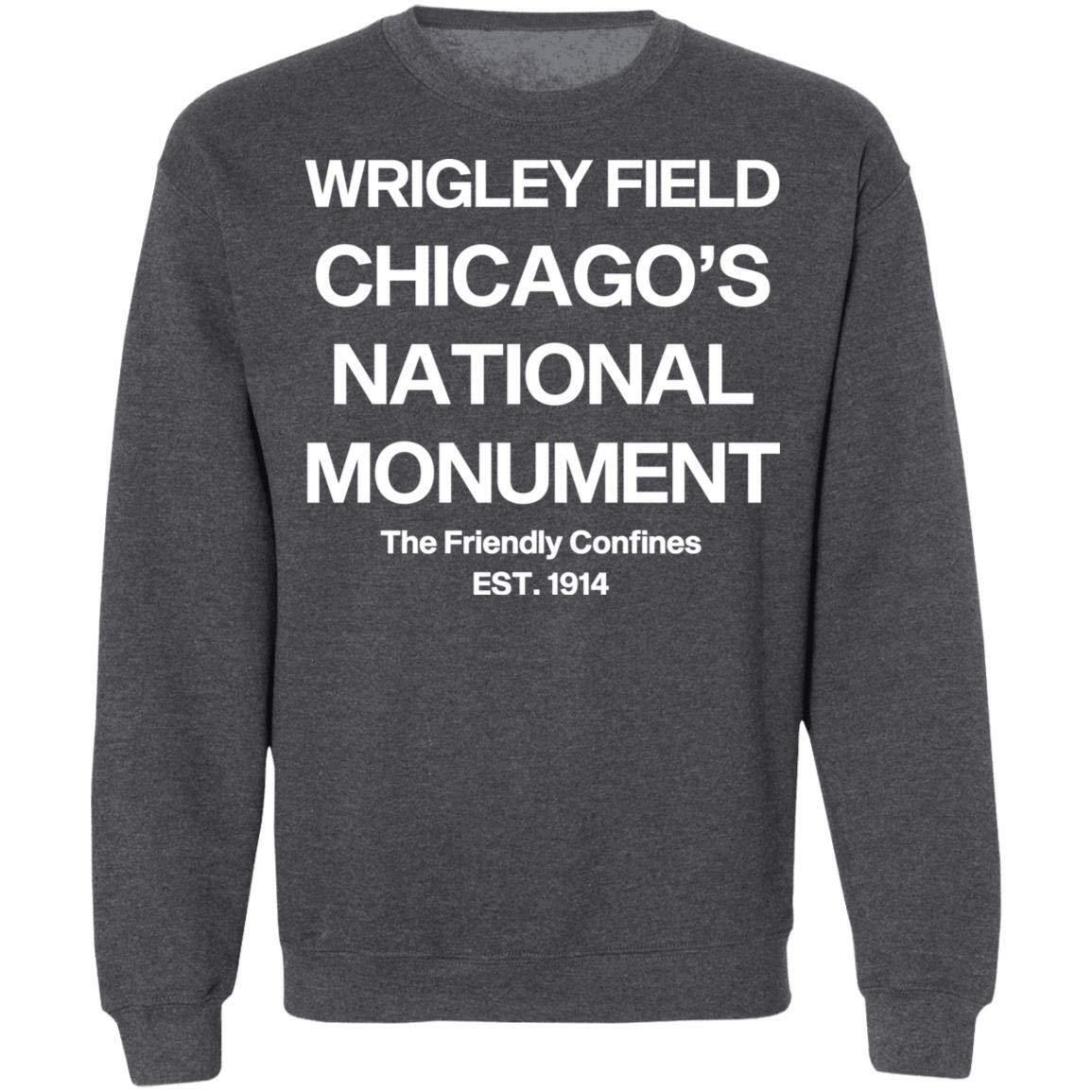 ThirtyFive55 ThirtyFive55 Wrigley Field: Chicago\'s National Monument Crewneck Sweatshirt Dark Heather L