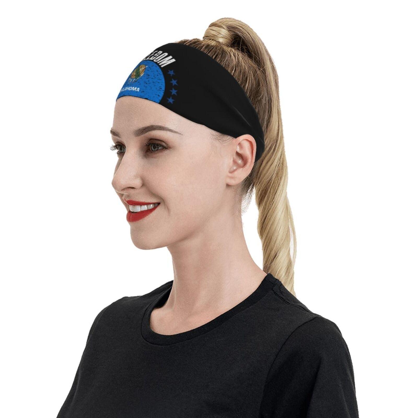 MULIHU The Oklahoma Flag and Freedom Headbands for Men Women Wicking Sports Sweatband for Running Basketball Yoga Hairbands