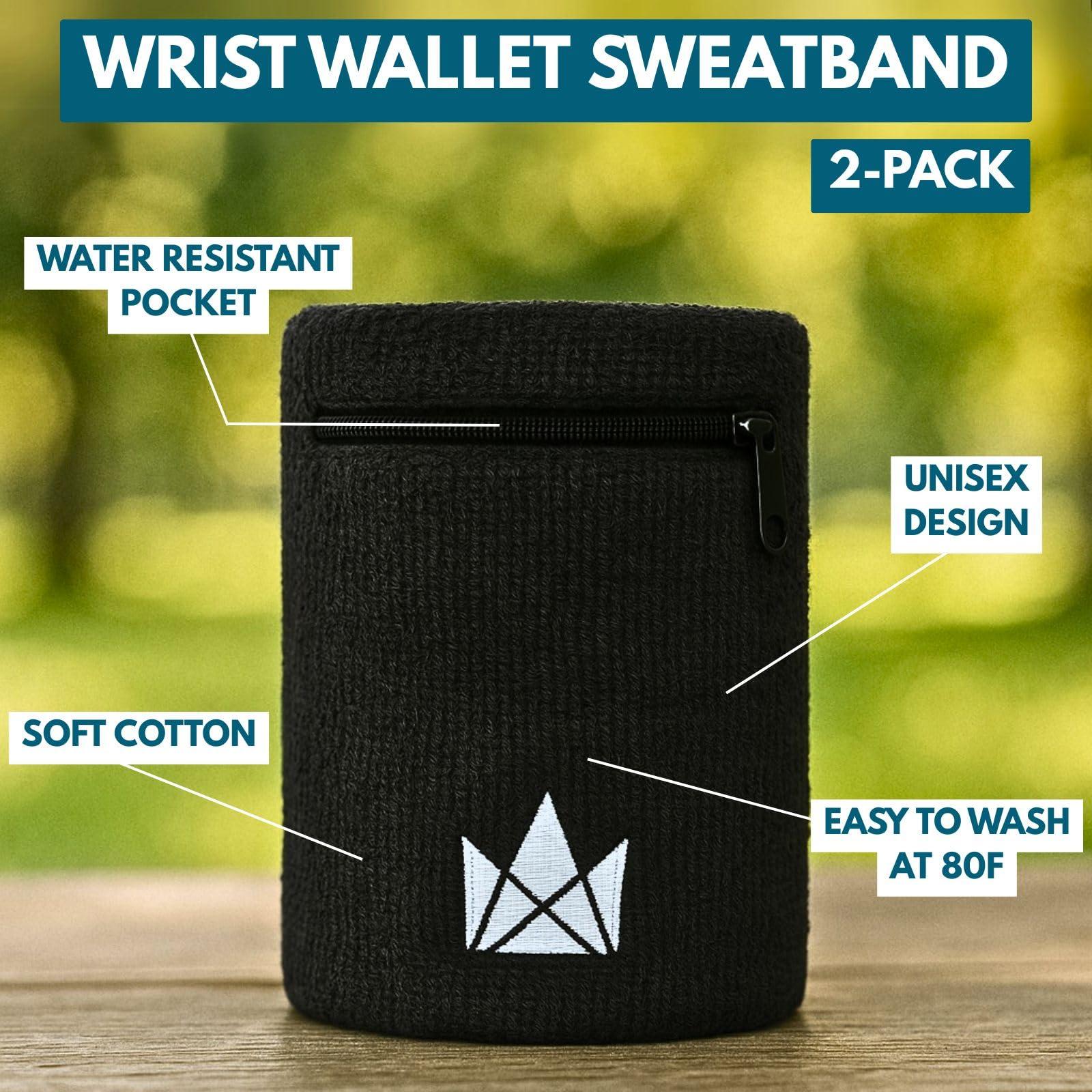 The Friendly Swede The Friendly Swede Wrist Wallets for Men & Women Wristband Pocket with Zipper for Jogging, Cycling & Walking; Wrist Pouch for Men for Storing Cash, Keys & Credit Cards; Ankle Wallet - 2 Pack