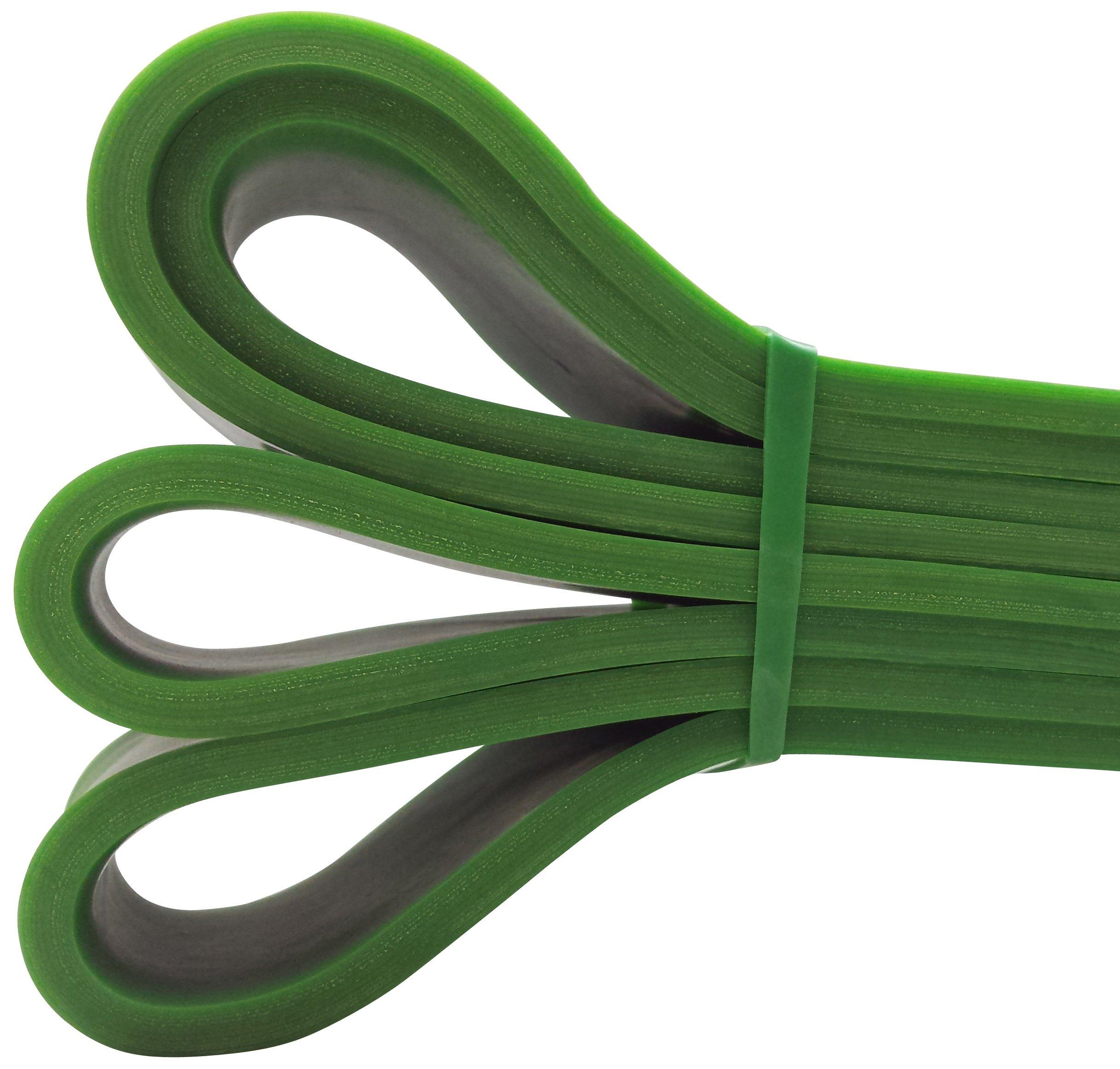 MummyFit MummyStrength Resistance Bands for Men and Women. The Best Stretch Band for Pull Up Exercise and Powerlifting. Works with Any Pull Up Bar or Station. Single Band. Workout Guide Included (Green)
