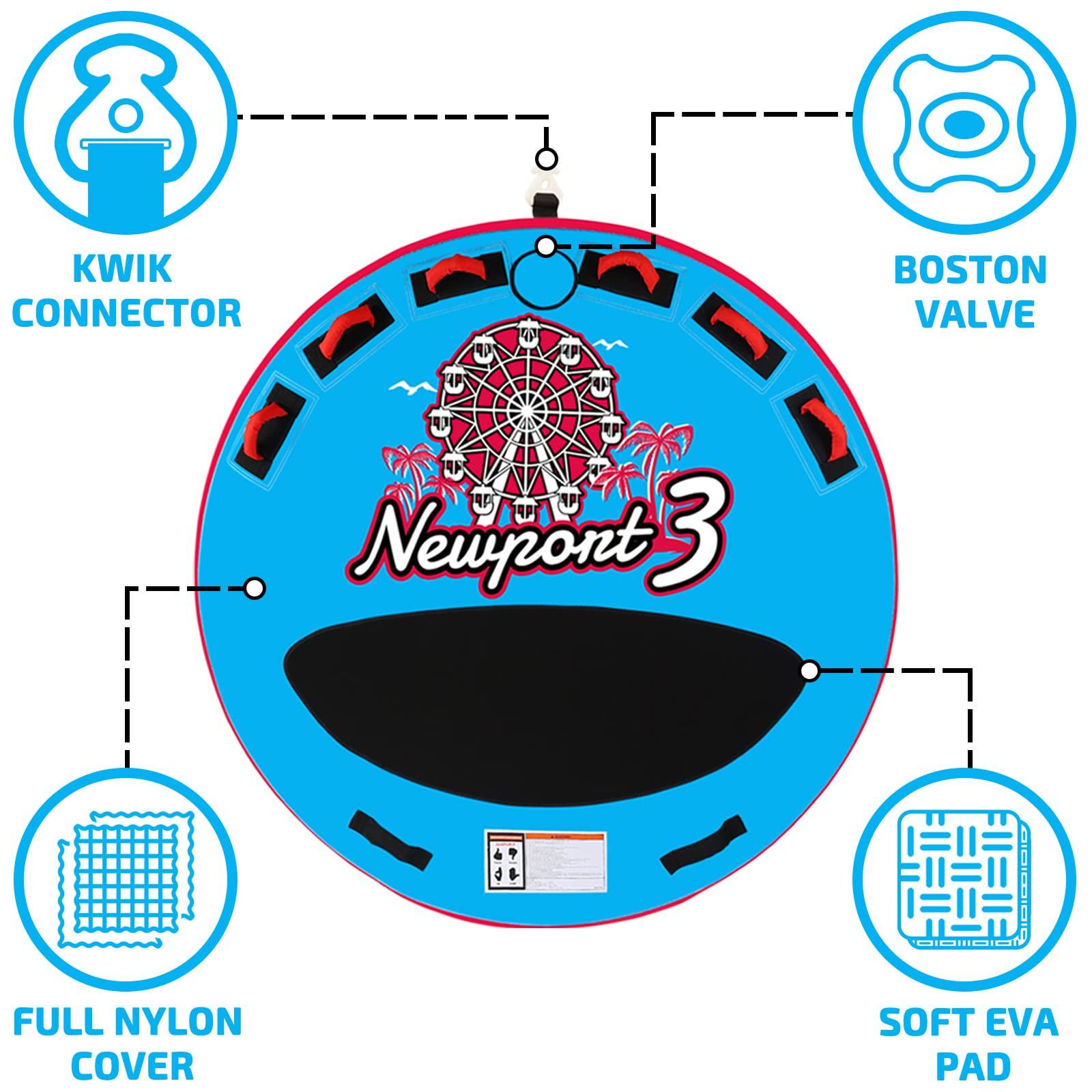 Swonder Swonder Towable Tubes for Boating, 65 & 75 Boat Tubes and Towables - Newport Classic Round Inflatable Tubes for Boats to Pull