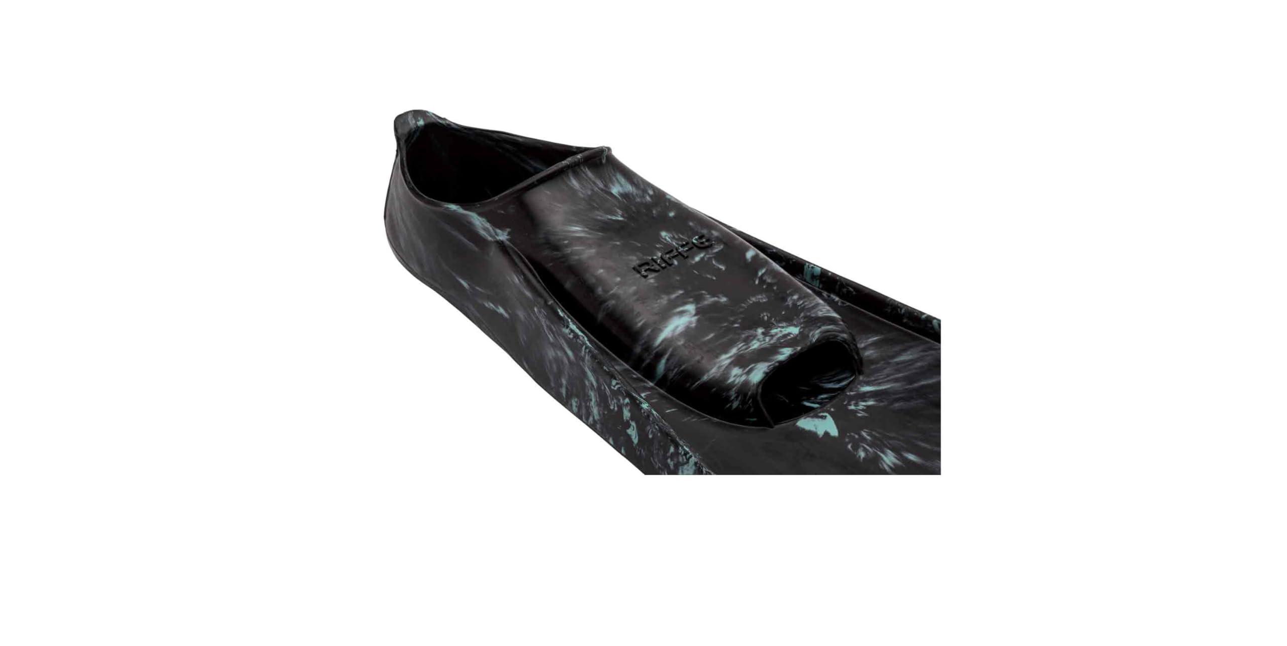 Riffe Riffe Kicks Rubber Swim Fins (Black/Blue Swirl, 39/40 (7-8))